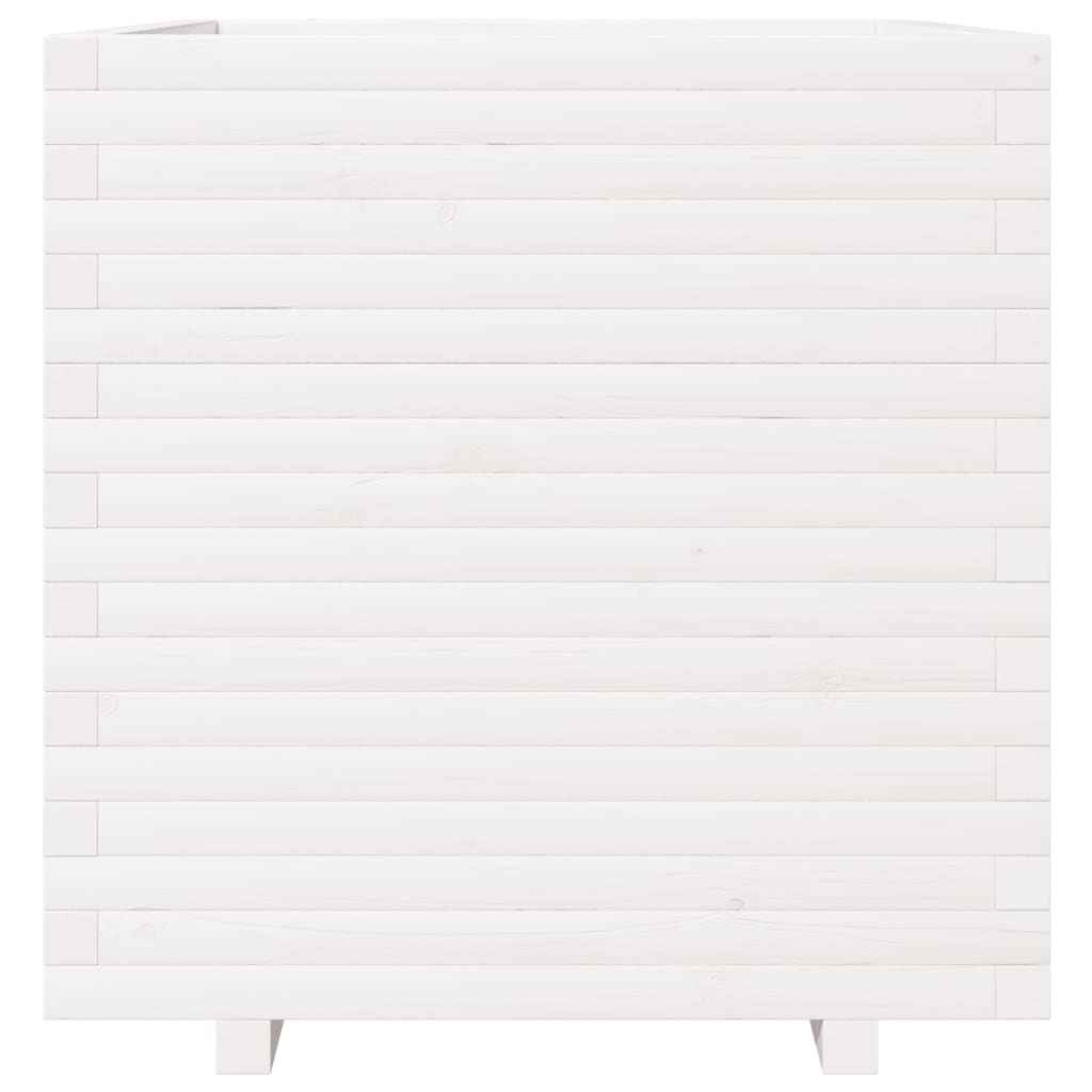 vidaXL Ζαρντινιέρα Κήπου Λευκή 70x70x72,5 εκ. από Μασίφ Ξύλο Πεύκου