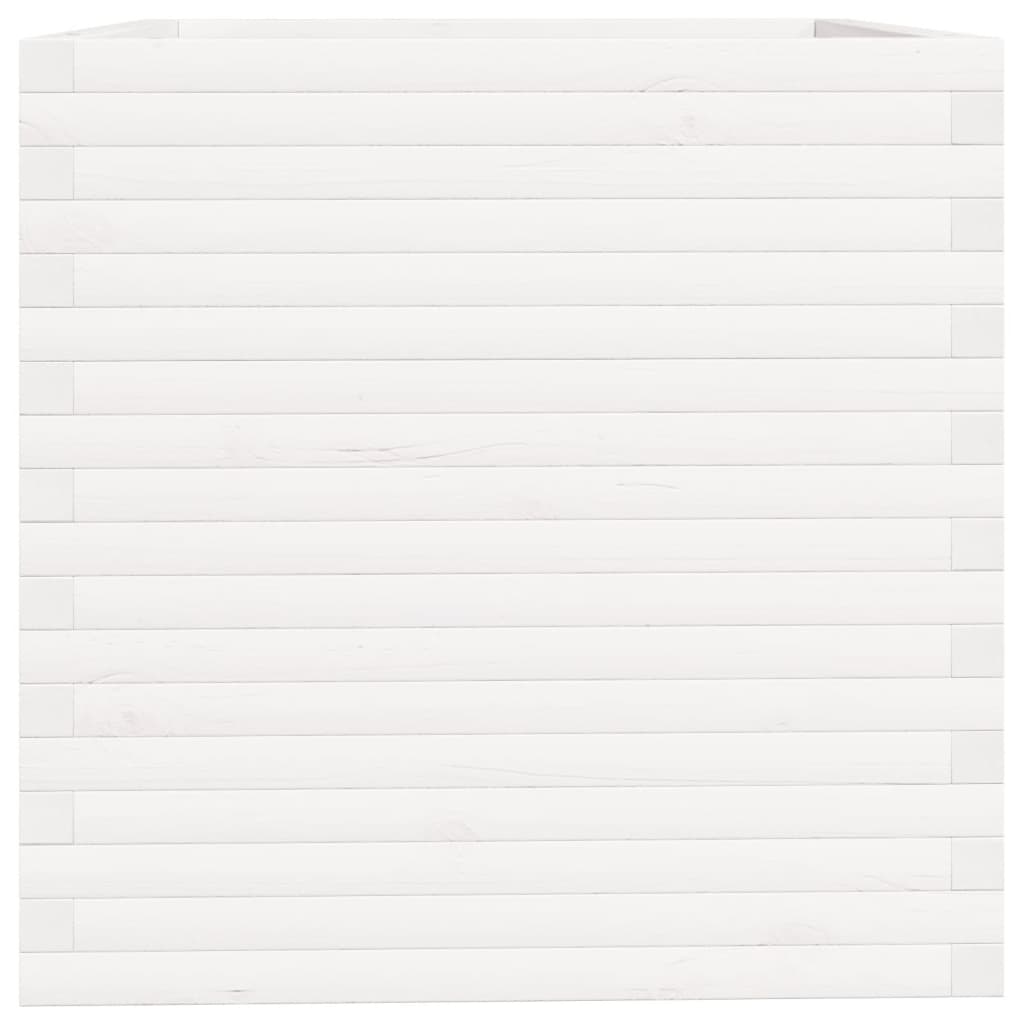vidaXL Ζαρντινιέρα Κήπου Λευκή 70x70x72,5 εκ. από Μασίφ Ξύλο Πεύκου