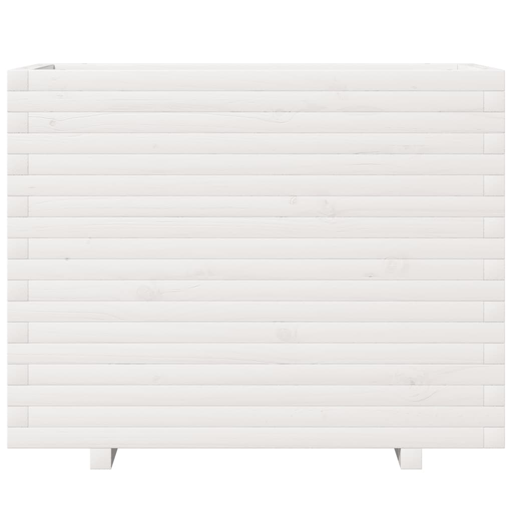 vidaXL Ζαρντινιέρα Κήπου Λευκή 90x40x72,5 εκ. από Μασίφ Ξύλο Πεύκου