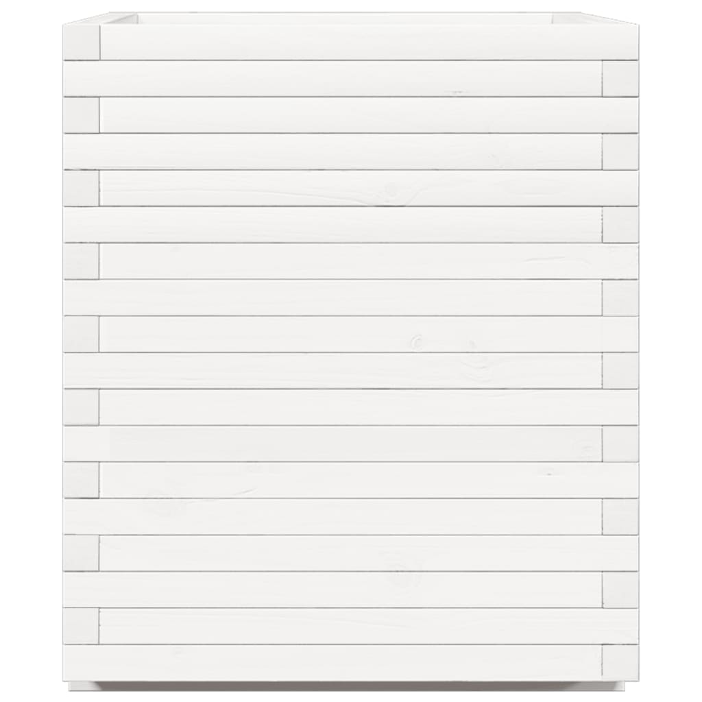 vidaXL Ζαρντινιέρα Κήπου Λευκή 90x60x72,5 εκ. από Μασίφ Ξύλο Πεύκου