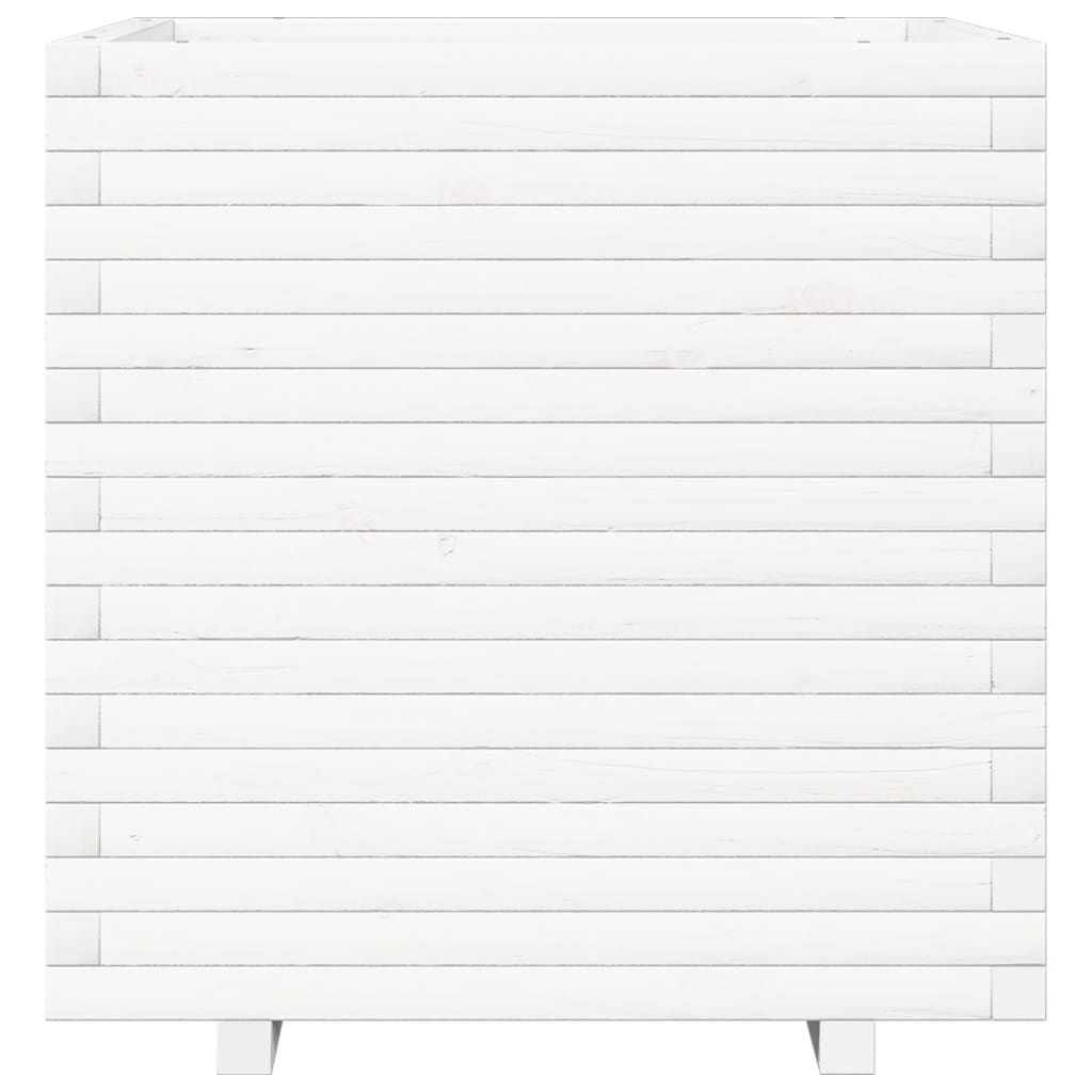 vidaXL Ζαρντινιέρα Λευκή 70x70x72 εκ. από Μασίφ Ξύλο Πεύκου