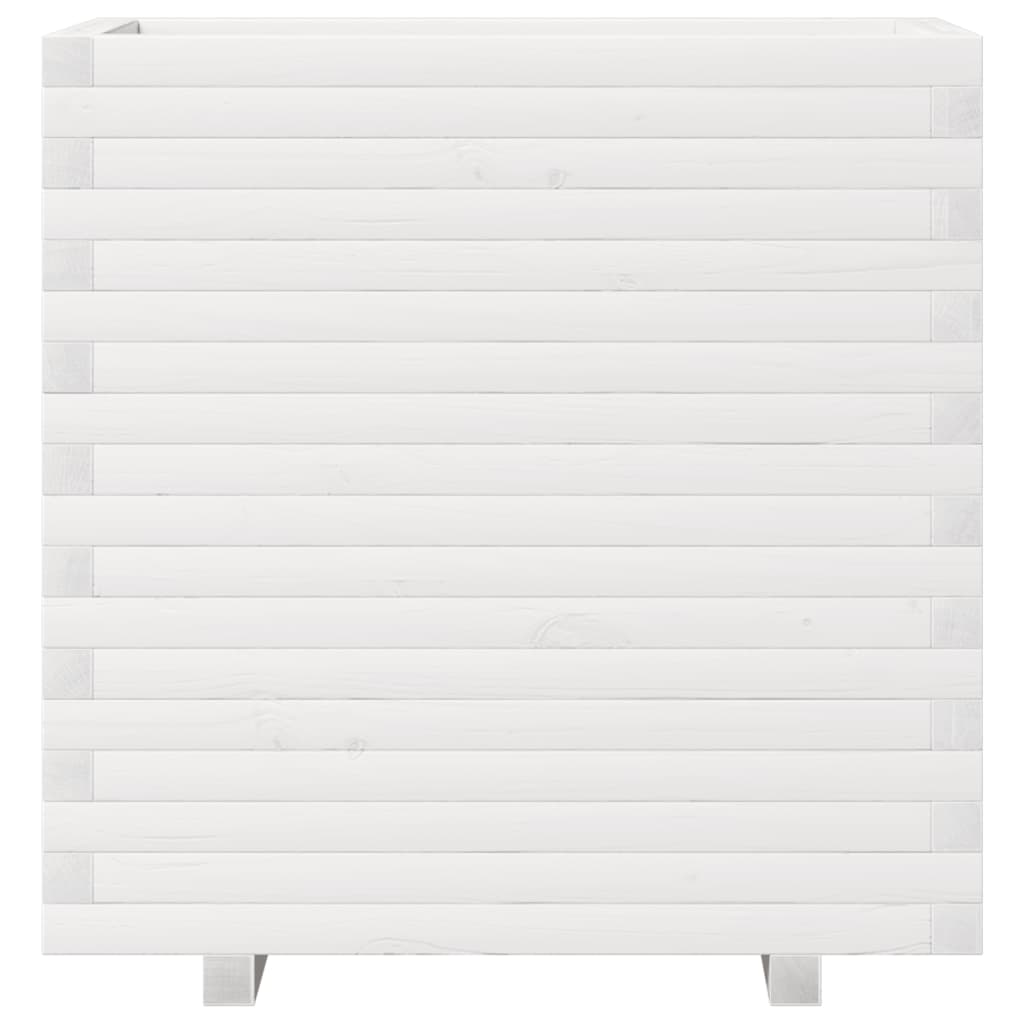 vidaXL Ζαρντινιέρα Λευκή 70x40x72εκ. από Μασίφ Ξύλο Πεύκου