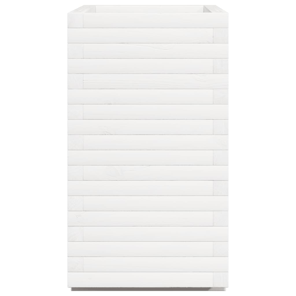 vidaXL Ζαρντινιέρα Λευκή 70x40x72εκ. από Μασίφ Ξύλο Πεύκου