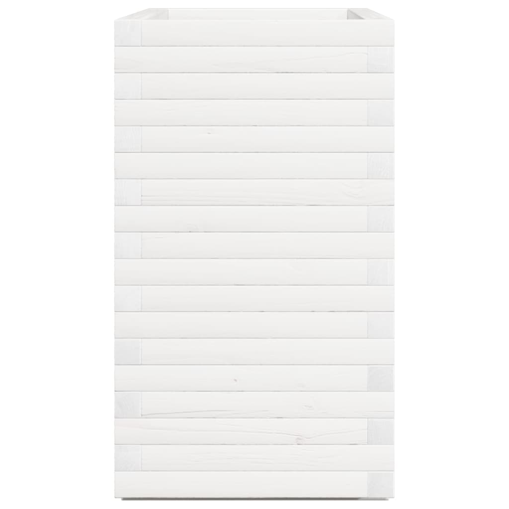 vidaXL Ζαρντινιέρα Λευκή 90x40x72 εκ. από Μασίφ Ξύλο Πεύκου