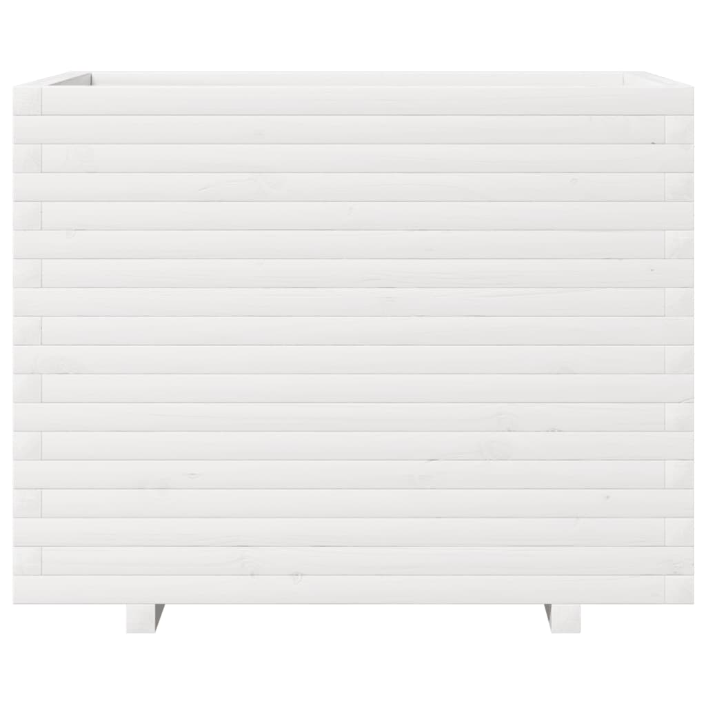 vidaXL Ζαρντινιέρα Λευκή 90x60x72 εκ. από Μασίφ Ξύλο Πεύκου