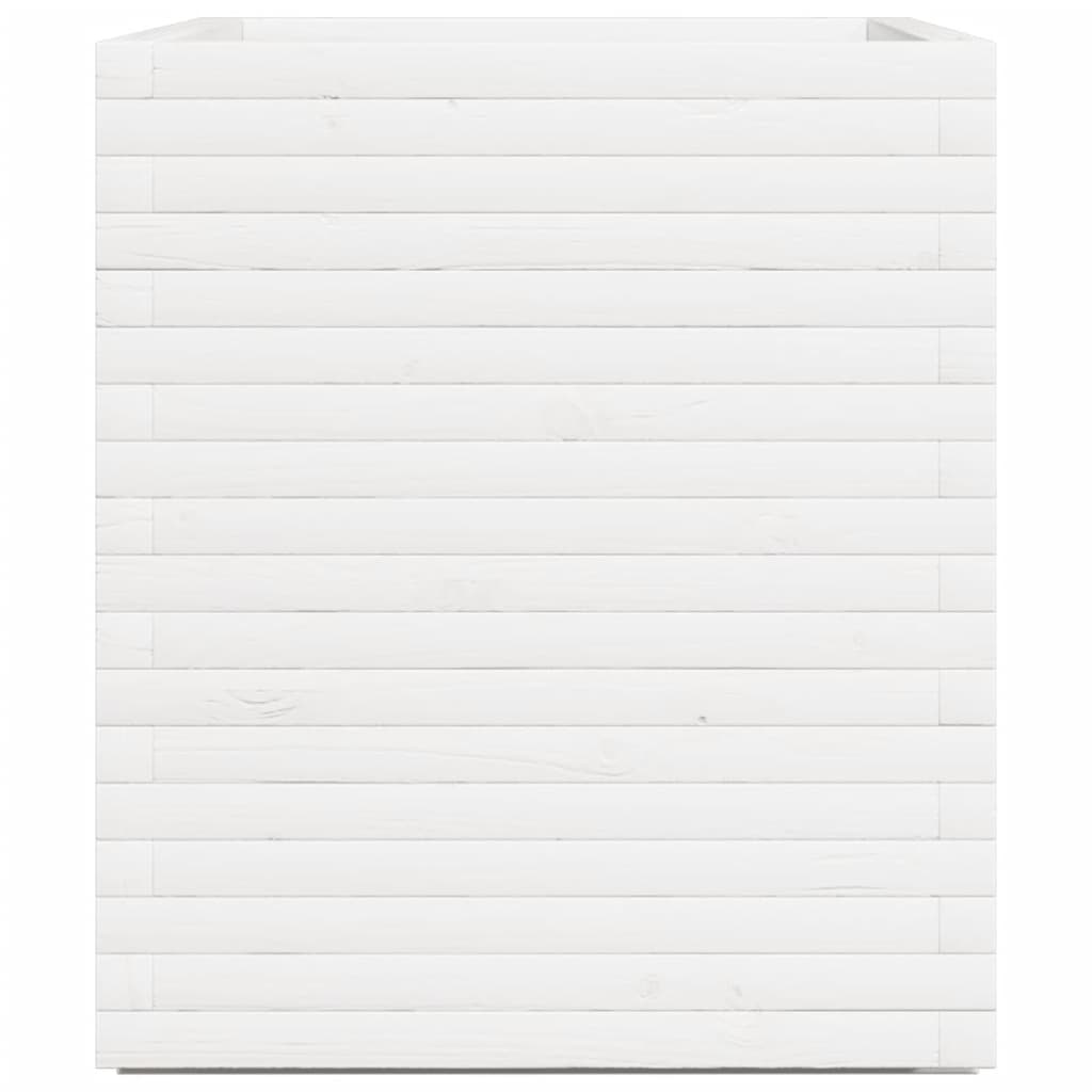 vidaXL Ζαρντινιέρα Λευκή 90x60x72 εκ. από Μασίφ Ξύλο Πεύκου