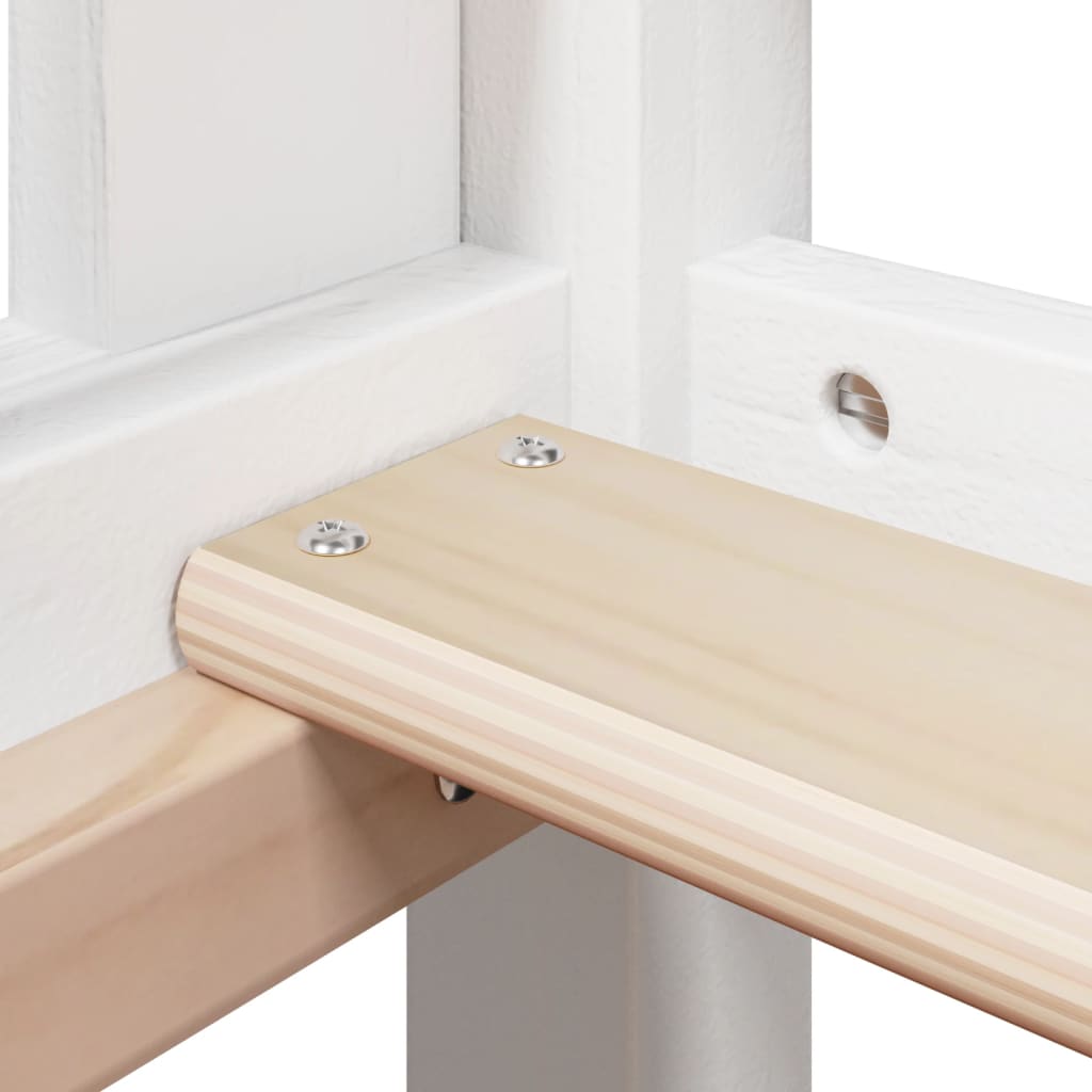 vidaXL Κουκέτα με Οροφή Λευκό 80x200 εκ. από Μασίφ Ξύλο Πεύκου