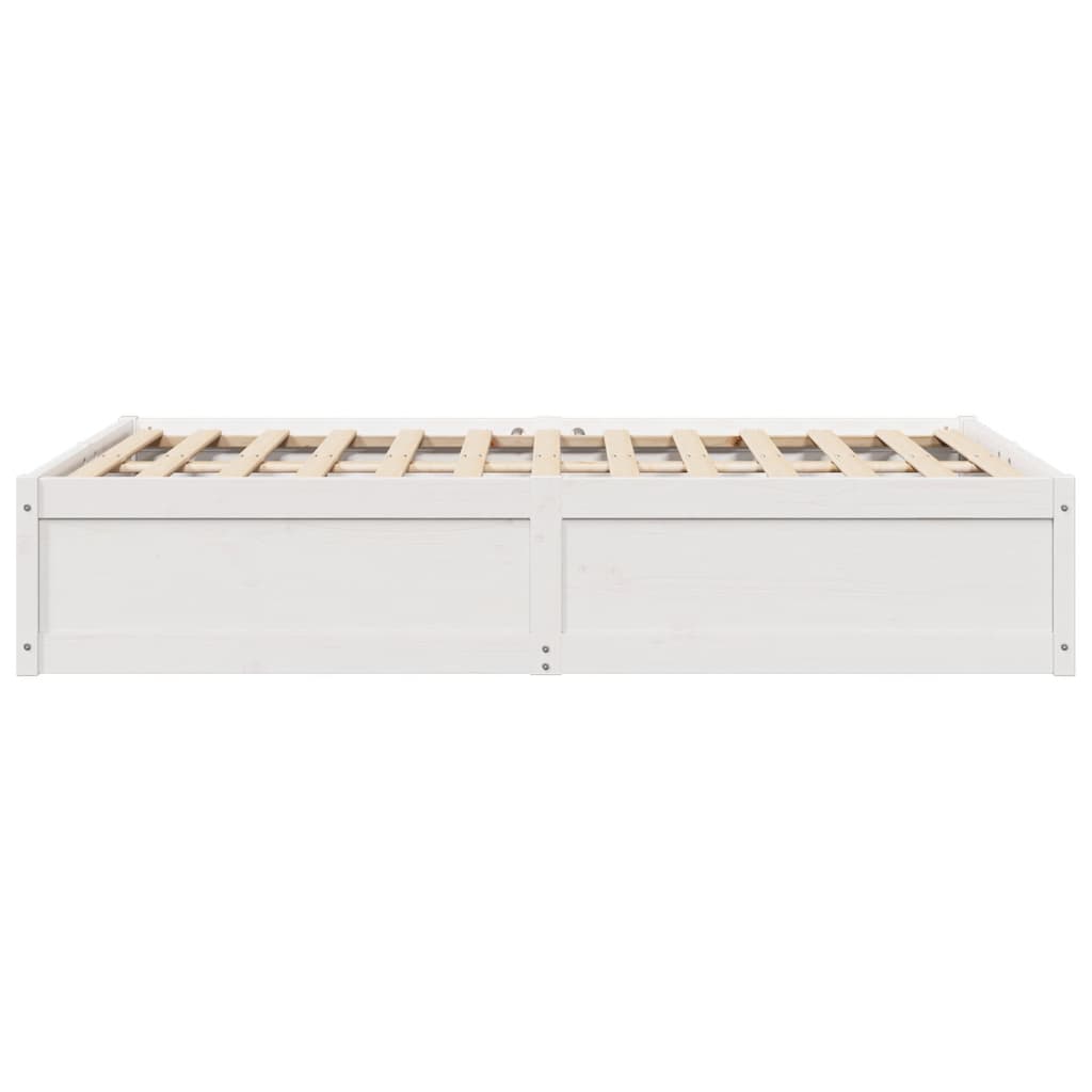 vidaXL Σκελετός Κρεβ. Χωρίς Στρώμα Λευκό 135x190 εκ Μασίφ Πεύκο