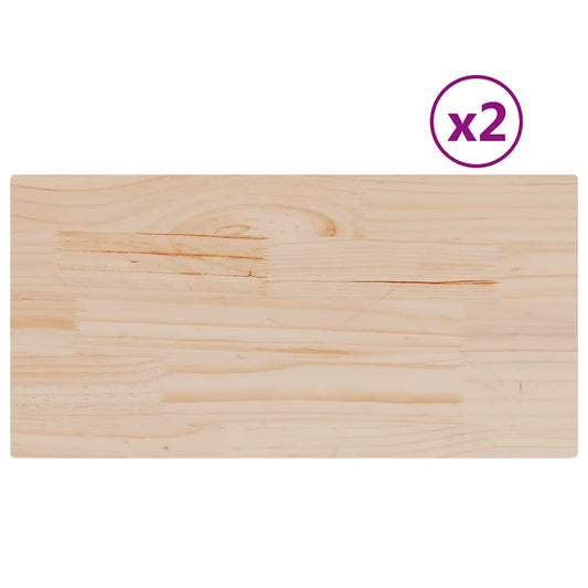 vidaXL Επιφάνειες Τραπεζιού Ορθογώνιες 2 τεμ. 70x35x1,7 εκ Μασίφ Πεύκο