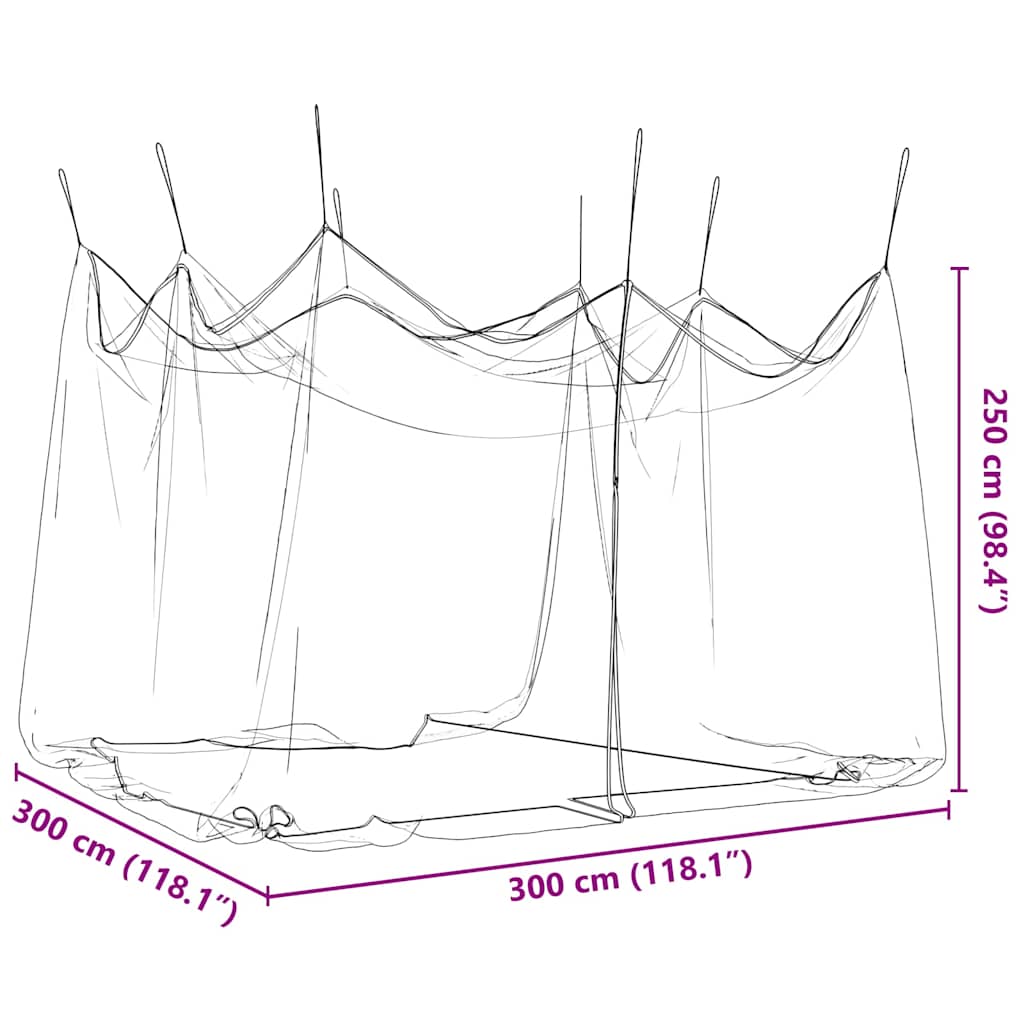 vidaXL Κουνουπιέρα Εσωτ./Εξ. Χώρου 156 Λευκή 300x300x250εκ. από Δίχτυ
