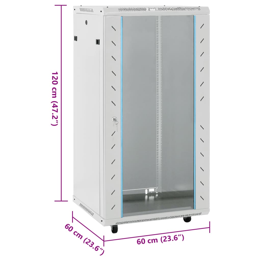 vidaXL Καμπίνα Δικτύου με Περιστ. Πόδια 22U 19" IP20 60x60x120 εκ.