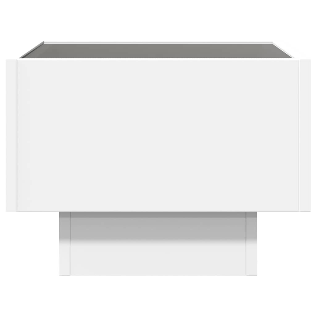 vidaXL Τραπέζι Βοηθητικό με LED Λευκό 40x40x30 εκ. Επεξεργασμένο Ξύλο