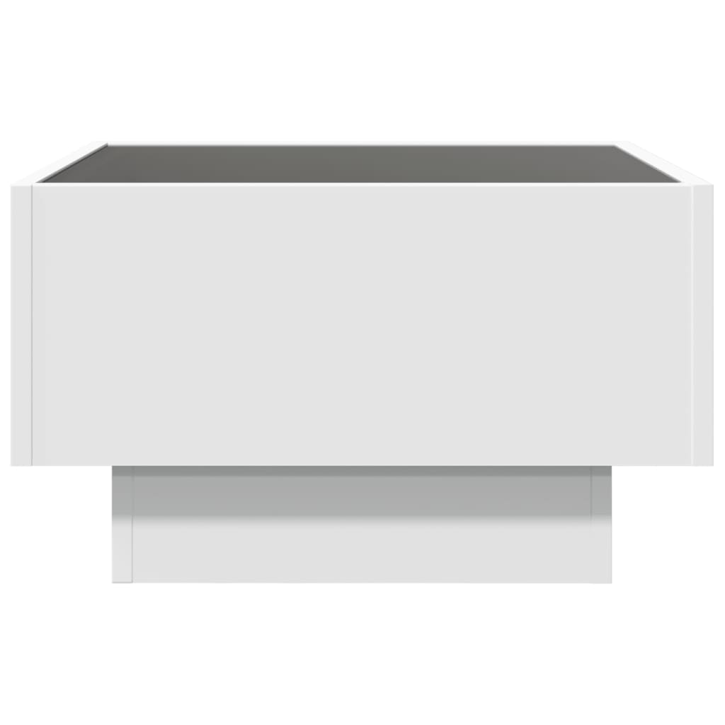 vidaXL Τραπεζάκι Σαλονιού με LED Λευκό 50x50x30 εκ. Επεξεργασμένο Ξύλο