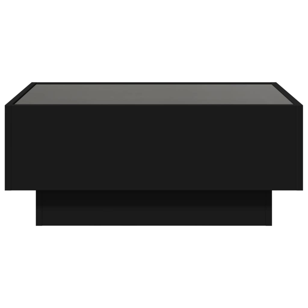 vidaXL Τραπεζάκι Σαλονιού με LED Μαύρο 70x50x30 εκ. Επεξεργασμένο Ξύλο