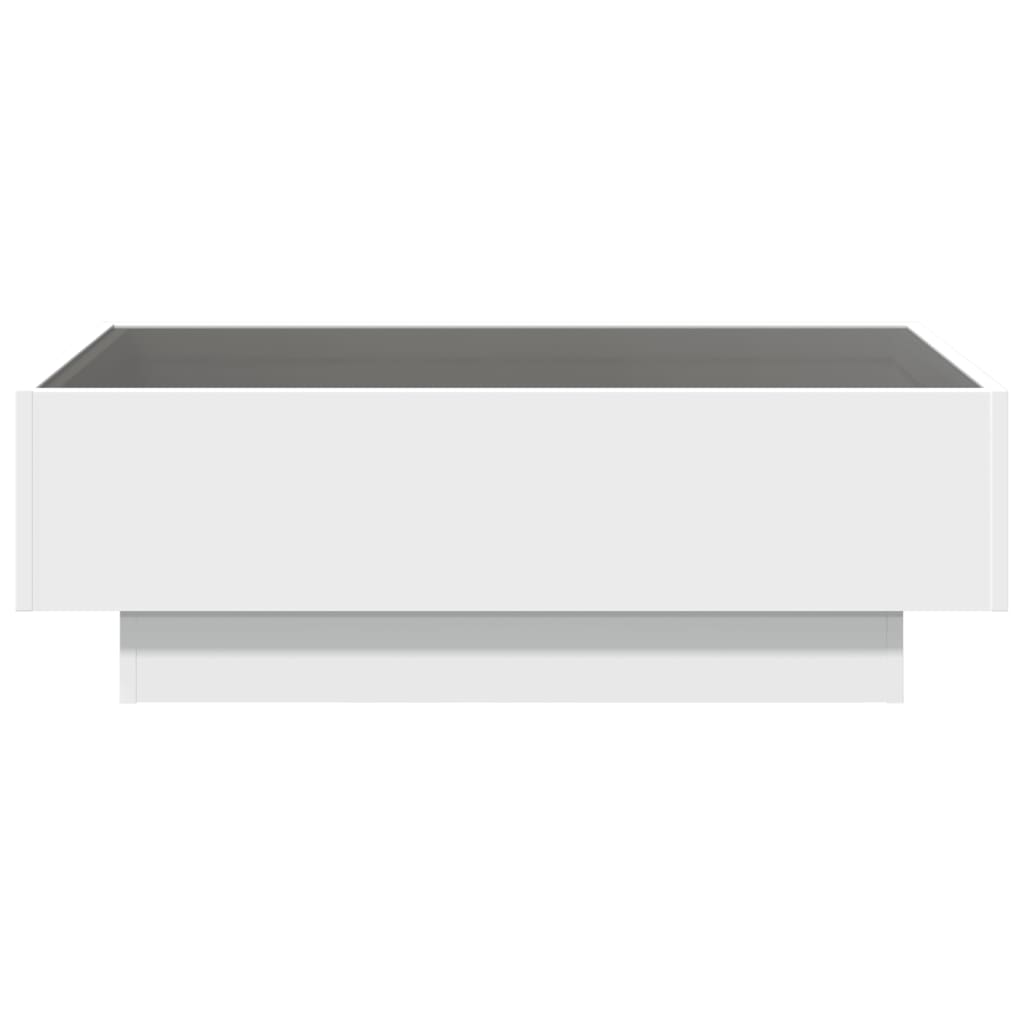 vidaXL Τραπεζάκι Σαλονιού με LED Λευκό 90x50x30 εκ. Επεξεργασμένο Ξύλο