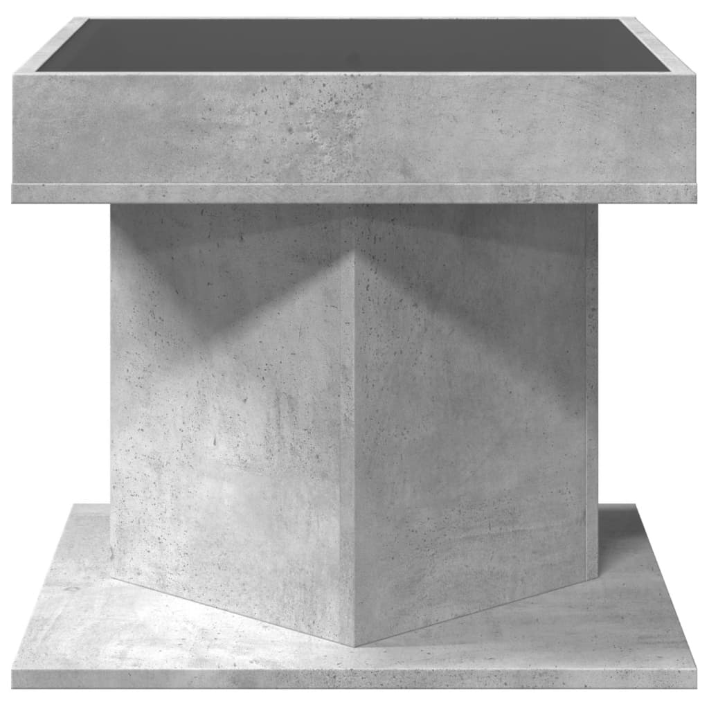 vidaXL Τραπεζάκι Σαλονιού με LED Γκρι 50x50x45 εκ. Επεξεργασμένο Ξύλο