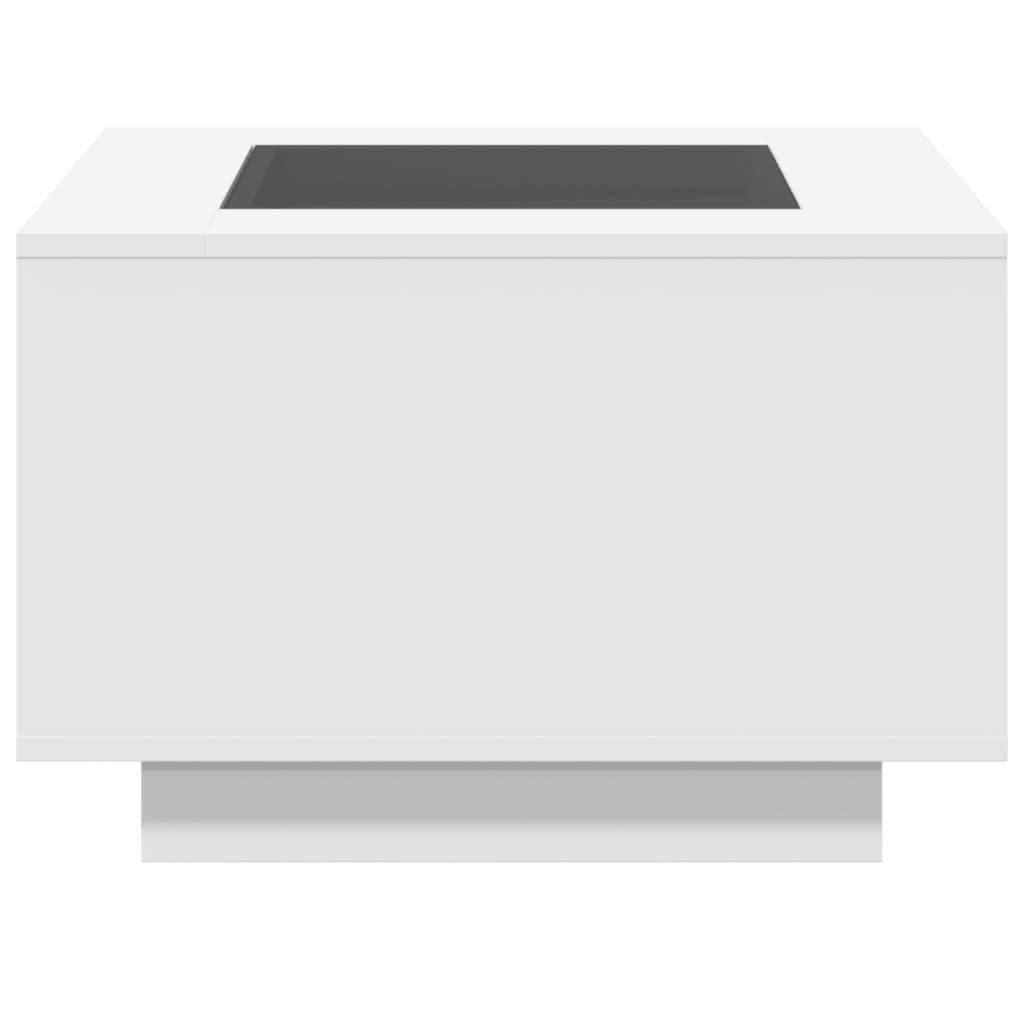 vidaXL Τραπεζάκι Σαλονιού με LED Λευκό 60x60x40 εκ. Επεξεργασμένο Ξύλο