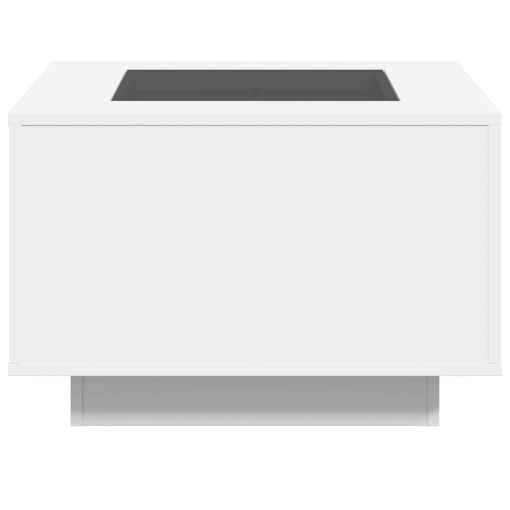 vidaXL Τραπεζάκι Σαλονιού με LED Λευκό 60x60x40 εκ. Επεξεργασμένο Ξύλο