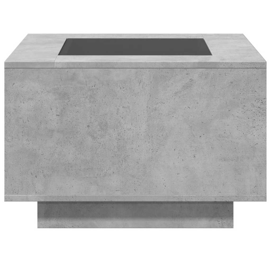 vidaXL Τραπεζάκι Σαλονιού με LED Γκρι 60x60x40 εκ. Επεξεργασμένο Ξύλο