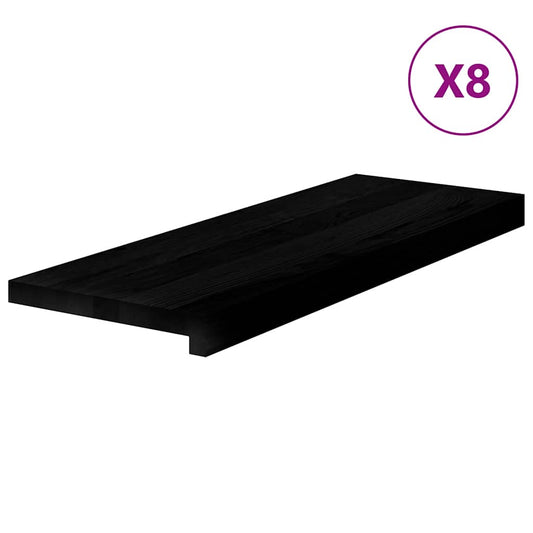 vidaXL Πατάκια Σκάλας 8 τεμ. Σκούρο Καφέ 70x25x2 cm Ξύλο Δρυός