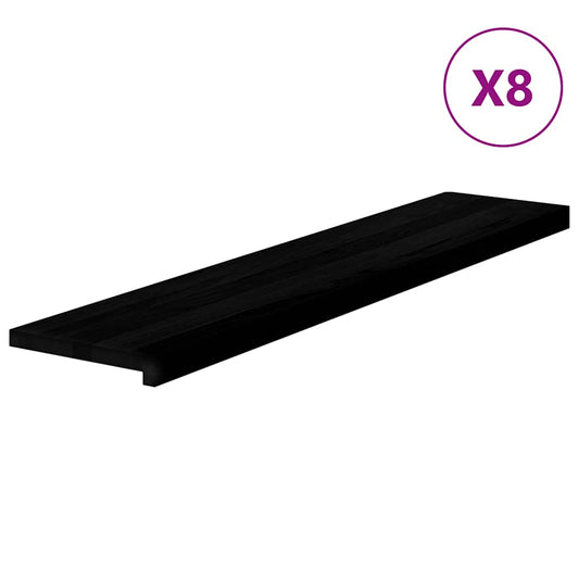 vidaXL Πατάκια Σκάλας 8 τεμ. Καφέ-Μαύρο 120x25x2 cm Ξύλο Δρυός