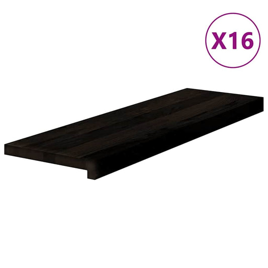 vidaXL Πέλματα Σκάλας 16 τμχ Σκούρο καφέ 80x30x2 cm Ξύλο μασίφ δρυς