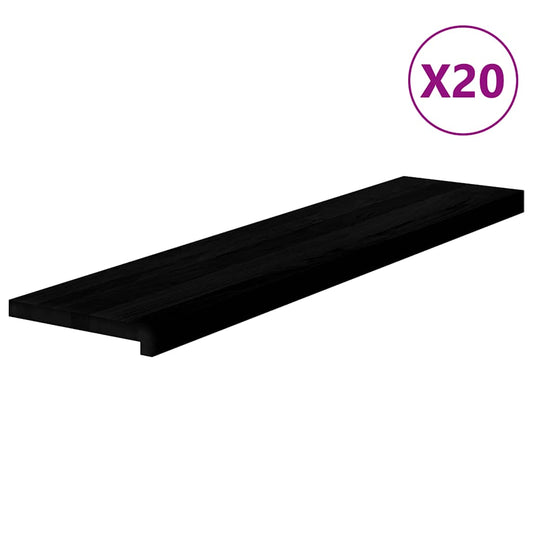 vidaXL Πατάκια Σκάλας 20 τεμ. Σκούρο Καφέ 110x25x2 cm Ξύλο Δρυός