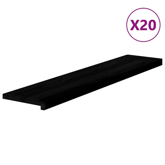 vidaXL Πατάκια Σκάλας 20 τεμ. Καφέ-Μαύρο 120x25x2 cm Ξύλο Δρυός