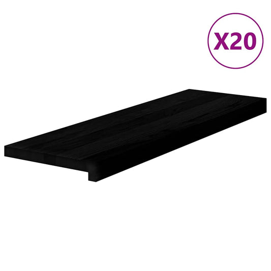 vidaXL Πατάκια Σκάλας 20 τεμ. Σκούρο Καφέ 80x30x2 cm Ξύλο Δρυός
