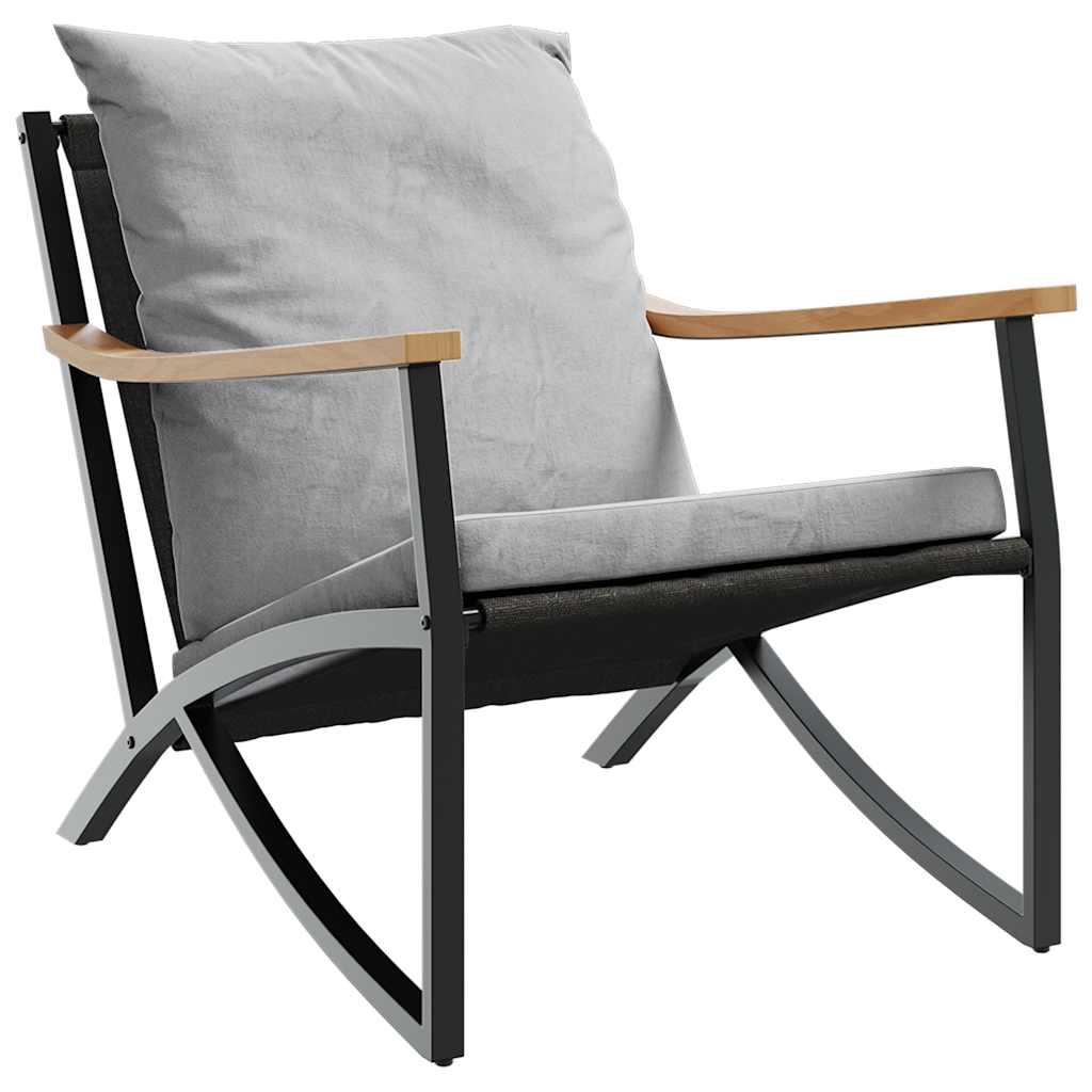 vidaXL Σαλόνι Βεράντας Σετ 5 Τεμαχίων Μαύρο από Ατσάλι με Μαξιλάρια