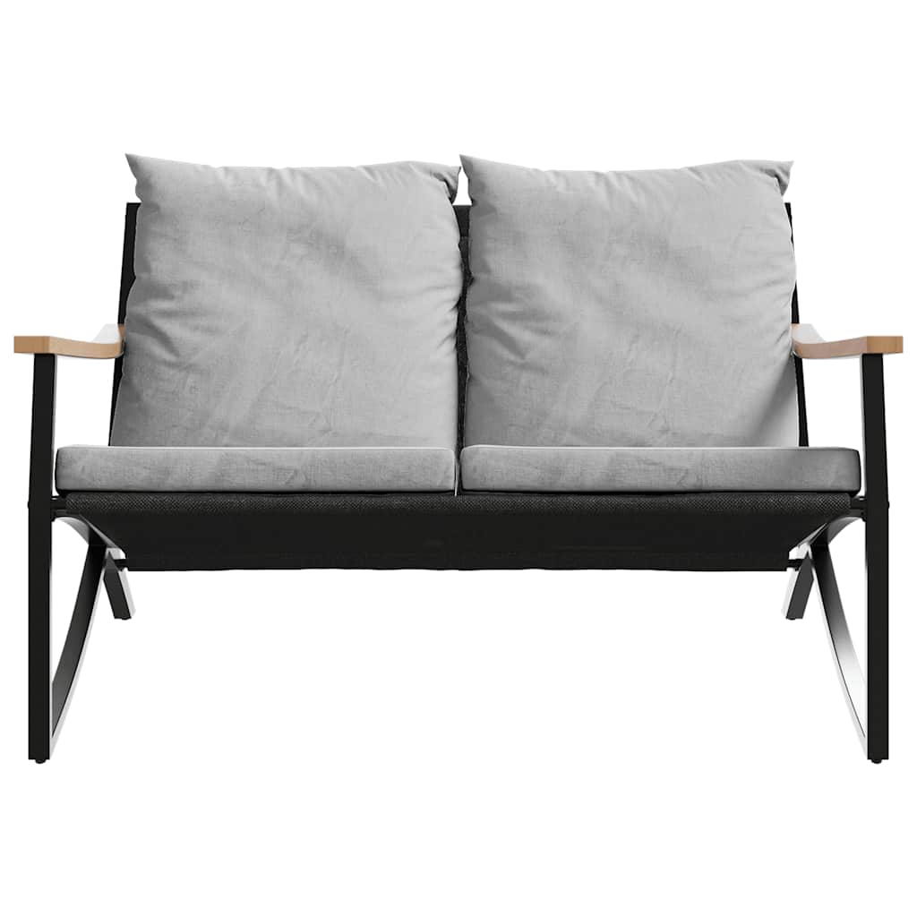 vidaXL Σαλόνι Βεράντας Σετ 5 Τεμαχίων Μαύρο από Ατσάλι με Μαξιλάρια