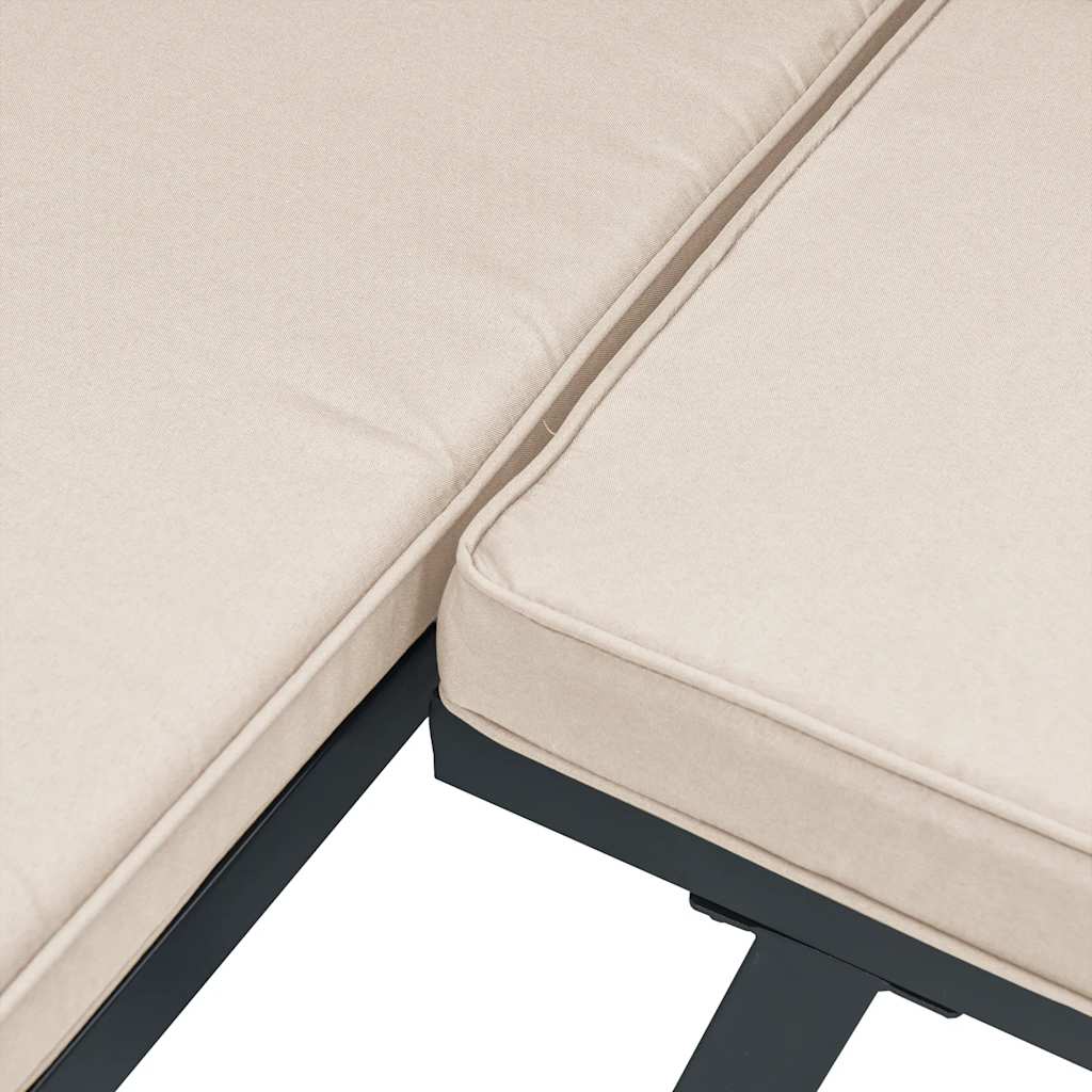 vidaXL Καναπές Κήπου Σετ 5Τεμ. Μαύρα Ατσάλι με Ηλεκτρ. Βαφή+Μαξιλάρια