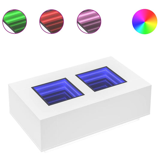 vidaXL Τραπεζάκι Σαλονιού Infinity LED Λευκό 116x69x40 εκ.