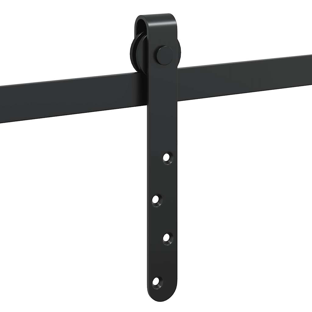 vidaXL Κιτ συρόμενης πόρτας γραφείου 91 cm από ανθρακούχο χάλυβα