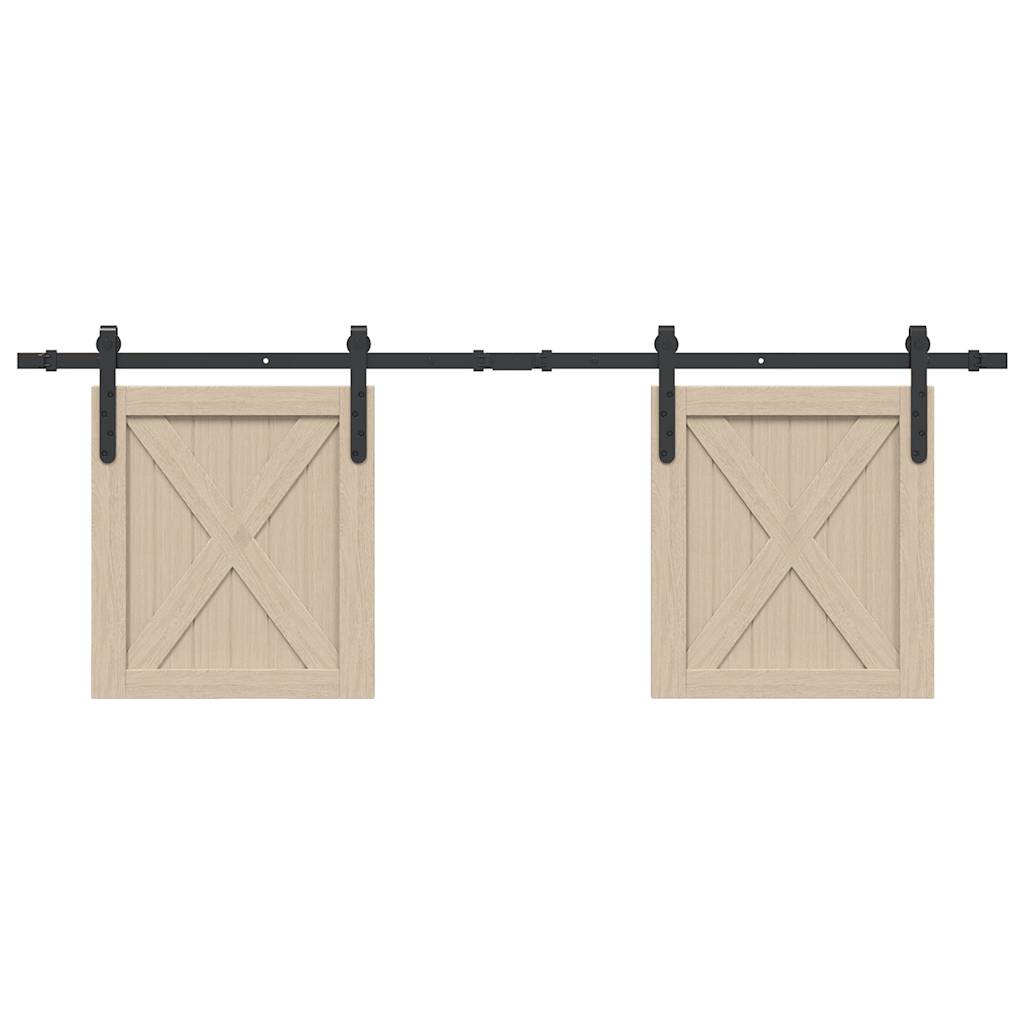 vidaXL Κιτ συρόμενης ντουλάπας 152 cm Ανθρακούχο ατσάλι