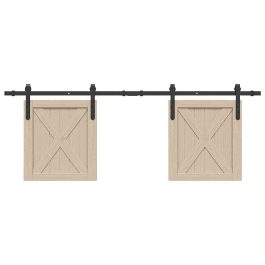 vidaXL Κιτ συρόμενης ντουλάπας 152 cm Ανθρακούχο ατσάλι