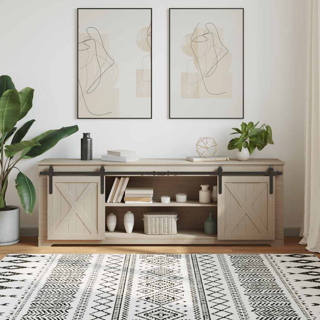 vidaXL Κιτ συρόμενης πόρτας γραφείου 183 cm από ανθρακούχο χάλυβα