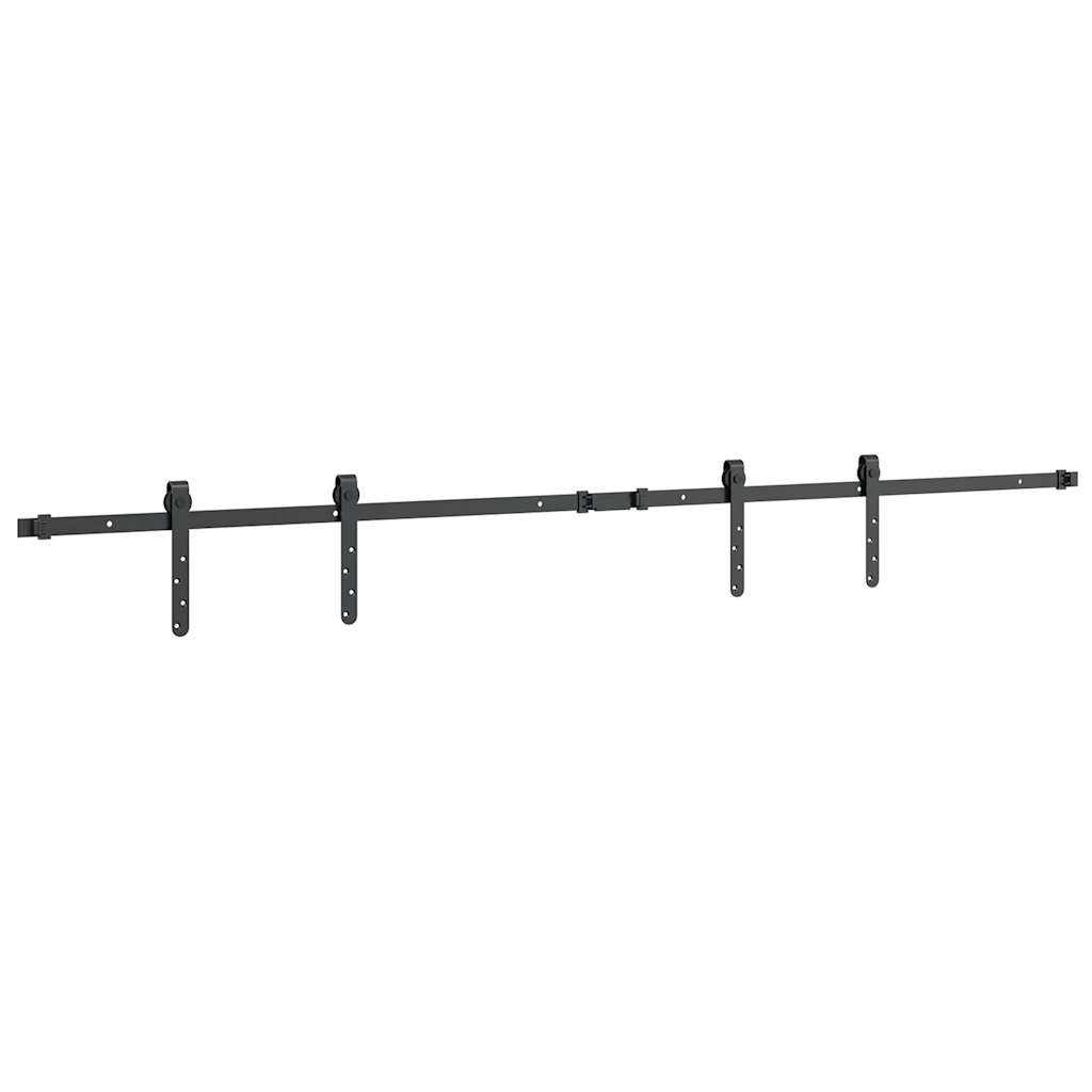 vidaXL Κιτ συρόμενης πόρτας γραφείου 183 cm από ανθρακούχο χάλυβα