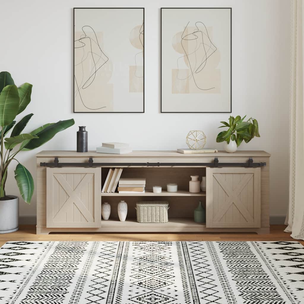 vidaXL Κιτ συρόμενης πόρτας γραφείου 183 cm από ανθρακούχο χάλυβα