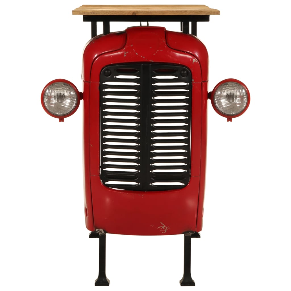 vidaXL Τραπέζι Μπαρ Τρακτέρ Κόκκινο/Καφέ 55x120x107 εκ. Μασίφ Μάνγκο