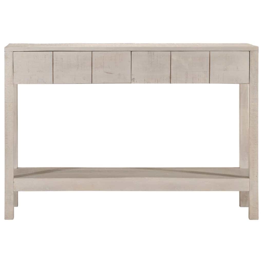 vidaXL Τραπέζι Κονσόλα Λευκό 110x35x75 εκ. Μασίφ Ξύλο Μάνγκο