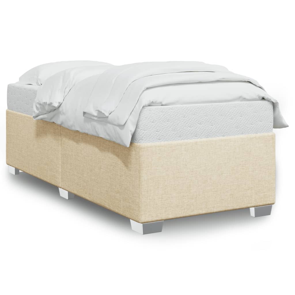vidaXL Πλαίσιο κρεβατιού χωρίς στρώμα Κρέμα 80x200 cm Ύφασμα