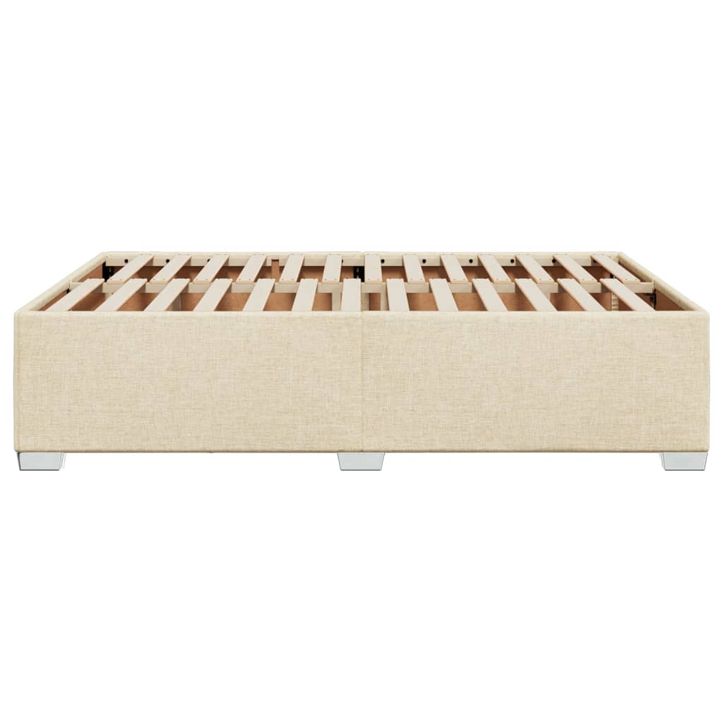 vidaXL Σκελετός Κρεβατιού Χωρίς Στρώμα Κρεμ 140x190 εκ. Υφασμάτινο