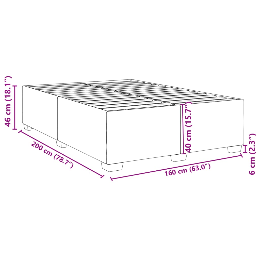 vidaXL Πλαίσιο Κρεβατιού Ροζ 160x200 εκ. Βελούδινο