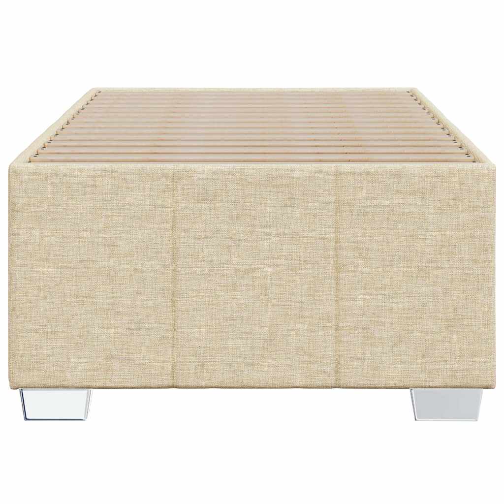 vidaXL Σκελετός Κρεβατιού Χωρίς Στρώμα Κρεμ 100 x 200 εκ. Υφασμάτινο