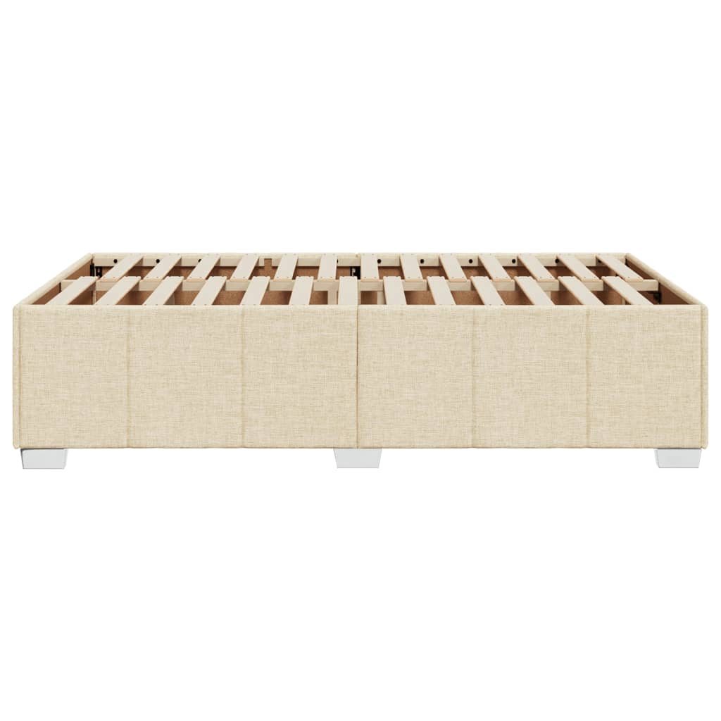 vidaXL Πλαίσιο Κρεβατιού χωρίς στρώμα Κρέμα 120x190 εκ. Υφασμάτινο