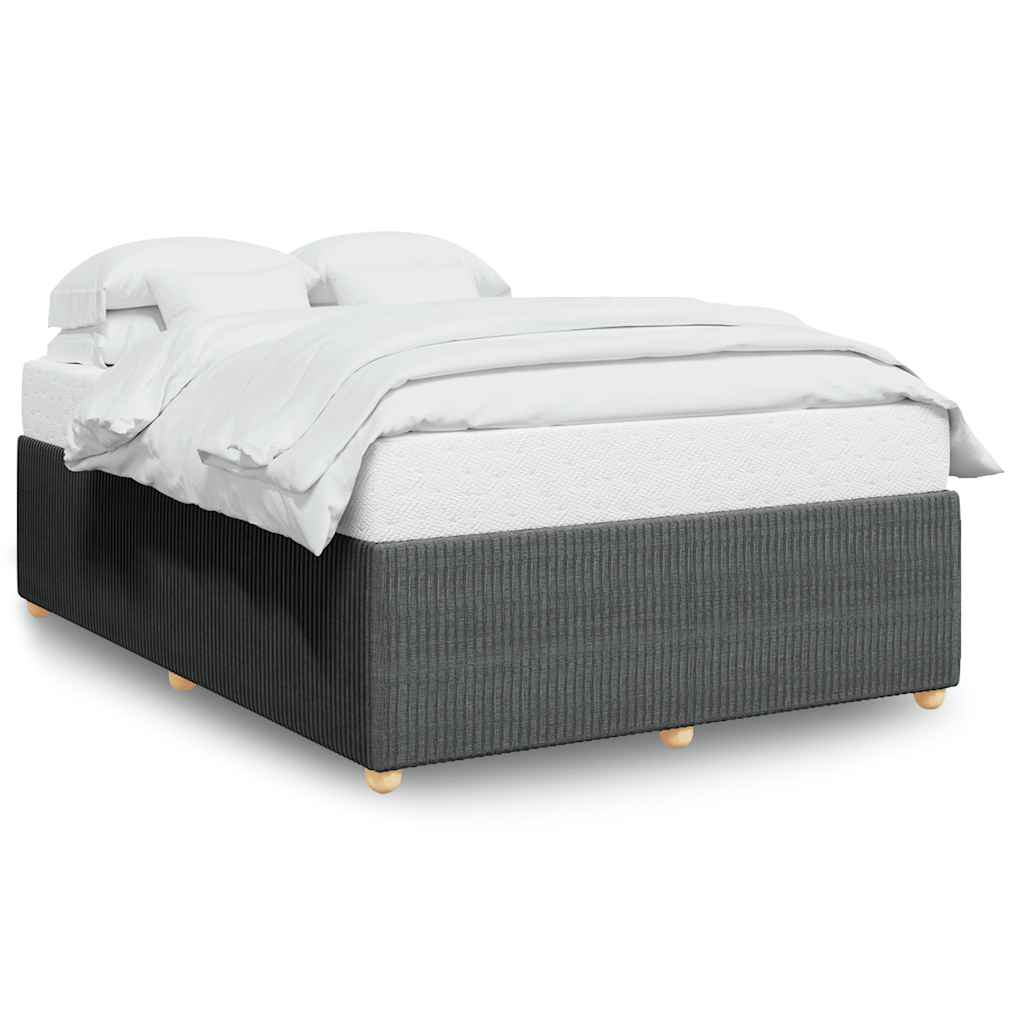 vidaXL Σκελετός Κρεβατιού Χωρίς Στρώμα Γκρι 140x200 εκ.Υφασμάτινο
