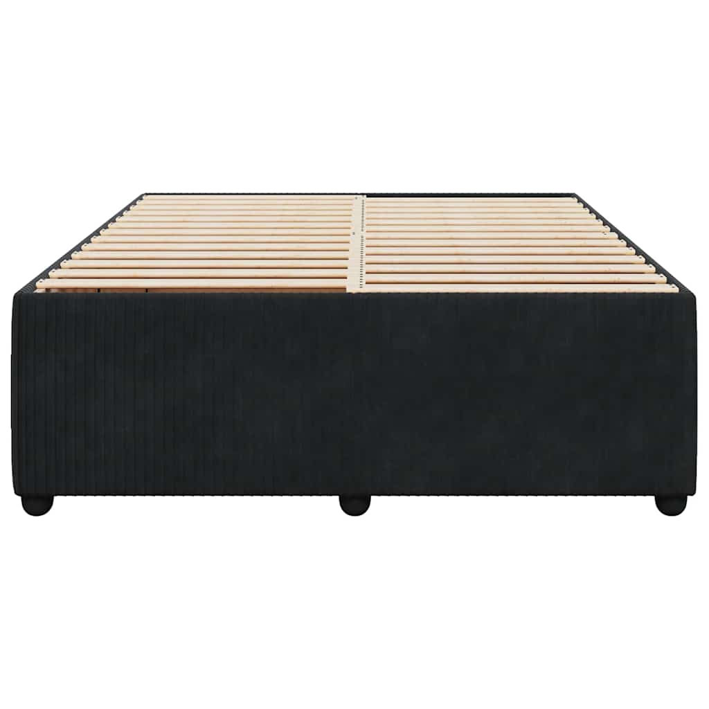 vidaXL Σκελετός Κρεβατιού Χωρίς Στρώμα Μαύρο 140x190 εκ. Βελούδινο