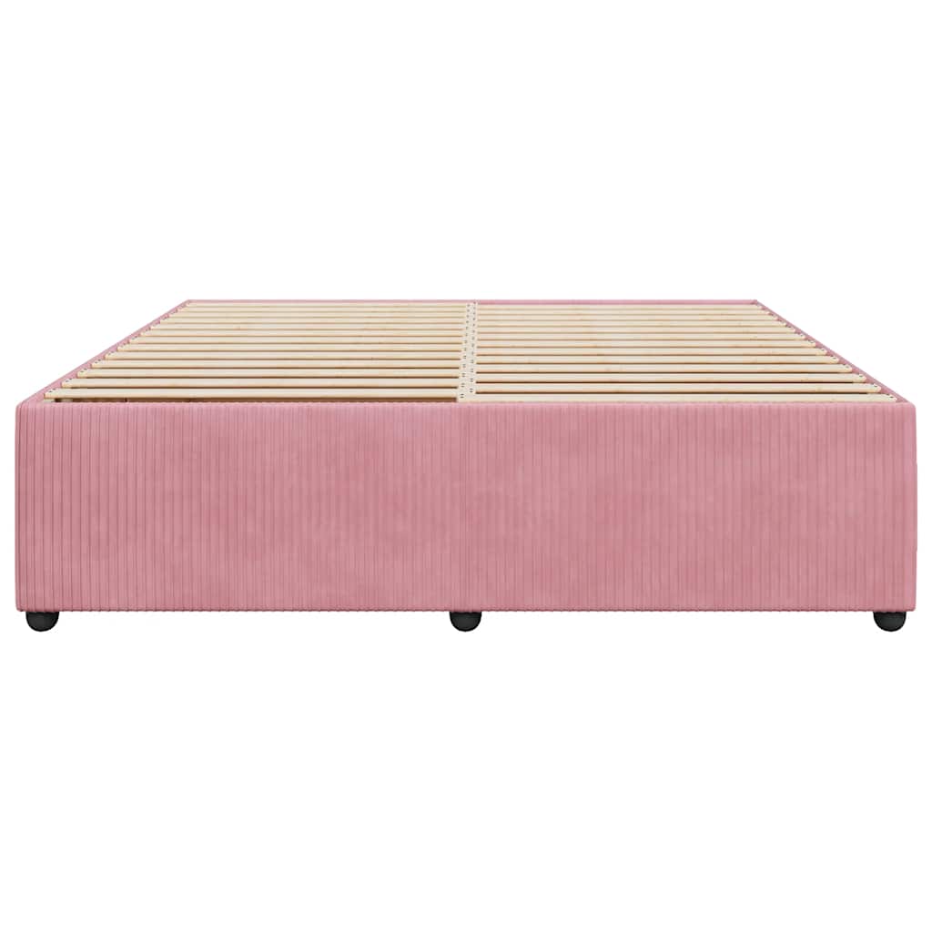vidaXL Πλαίσιο Κρεβατιού Ροζ 180x200 εκ. Βελούδινο