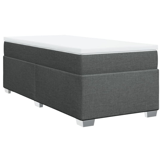 vidaXL Κρεβάτι Boxspring με Στρώμα Σκούρο Γκρι 80x200 εκ. Υφασμάτινο
